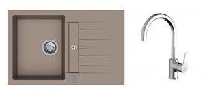 K-StrongSinks S3 Set dřez Vardar 780x500mm granit béžová + Baterie Rhona chrom