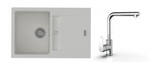 K-StrongSinks S3 Set dřez Vardar 780x500mm granit bílá + Baterie  Stréva chr.