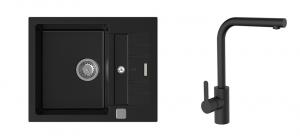 K-StrongSinks S3 Set dřez Vardar 615x500mm granit černá + Baterie Ipoly černá