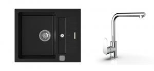 K-StrongSinks S3 Set dřez Vardar 615x500mm granit černá + Bater. Stréva chrom