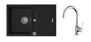 K-StrongSinks S3 Set dřez Vardar 780x500mm granit černá + Baterie Rhona chrom