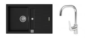 K-StrongSinks S3 Set dřez Vardar 780x500mm granit černá + Baterie Garonne chr.