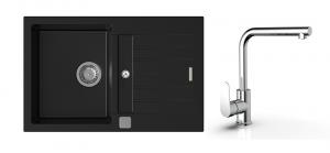 K-StrongSinks S3 Set dřez Vardar 780x500mm granit černá + Baterie  Stréva chr.