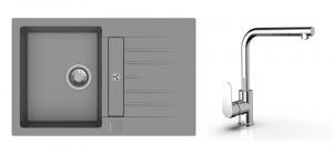 K-StrongSinks S3 Set dřez Vardar 780x500mm granit šedá + Baterie  Stréva chr.