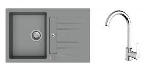 K-StrongSinks S3 Set dřez Vardar 780x500mm granit šedá + Baterie Seina chrom