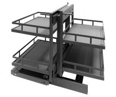 StrongWire rohový mechanismus, 900mm, s tlumením, pravolevý, tmavě šedá