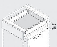 K-BLUM set Antaro, zásuvka M 500mm/65 kg, Blumotion/TOB, bílá, Inserta