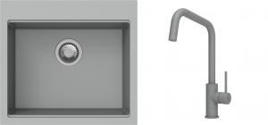K-StrongSinks S3 Set dřez Ipel 560x510mm granit šedá + Baterie Arda šedá
