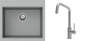 K-StrongSinks S3 Set dřez Ipel 560x510mm granit šedá + Baterie Arda nerez