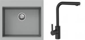 K-StrongSinks S3 Set dřez Ipel 560x510mm granit šedá + Baterie Ipoly černá