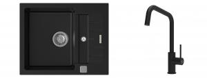 K-StrongSinks S3 Set dřez Vardar 615x500mm granit černá + Baterie  Arda černá
