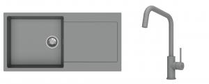 K-StrongSinks S3 Set dřez Zala 1000x500mm granit šedá + Baterie Arda šedá