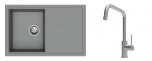 K-StrongSinks S3 Set dřez Labe 780x500mm granit šedá + Baterie Arda nerez
