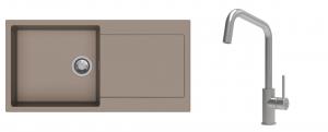 K-StrongSinks S3 Set dřez Zala 1000x500mm granit béžová + Baterie Arda nerez