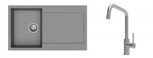 K-StrongSinks S3 Set dřez Zala 860x500mm granit šedá + Baterie Arda nerez