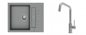 K-StrongSinks S3 Set dřez Vardar 615x500mm granit šedá + Baterie Arda nerez