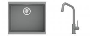 K-StrongSinks S3 Set dřez Hron 530x460mm granit šedá + Baterie Arda šedá