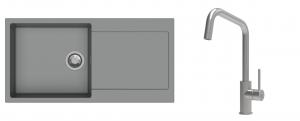 K-StrongSinks S3 Set dřez Zala 1000x500mm granit šedá + Baterie Arda nerez