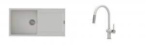 K-StrongSinks S3 Set dřez Zala 1000x500mm granit bílá + Baterie Neris bílá