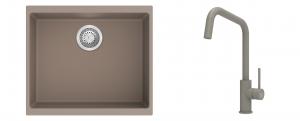 K-StrongSinks S3 Set dřez Hron 530x460mm granit béžová + Baterie Arda béžová