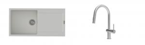 K-StrongSinks S3 Set dřez Zala 1000x500mm granit bílá + Baterie Neris celonerez