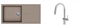 K-StrongSinks S3 Set dřez Labe 1000x500mm granit béžová + Baterie Neris nerez