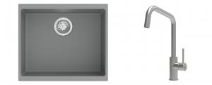 K-StrongSinks S3 Set dřez Hron 530x460mm granit šedá + Baterie Arda nerez