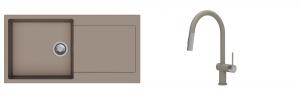 K-StrongSinks S3 Set dřez Zala 1000x500mm granit béžová + Baterie Neris béžová