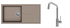K-StrongSinks S3 Set dřez Labe 1000x500mm granit béžová + Baterie Arda nerez