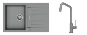 K-StrongSinks S3 Set dřez Vardar 780x500mm granit šedá + Baterie Arda šedá