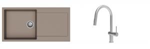 K-StrongSinks S3 Set dřez Zala 1000x500mm granit béžová + Baterie Neris nerez