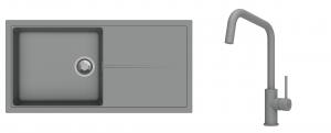 K-StrongSinks S3 Set dřez Labe 1000x500mm granit šedá + Baterie Arda šedá