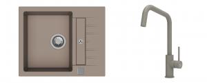 K-StrongSinks S3 Set dřez Vardar 615x500mm granit béžová + Baterie Arda béžová