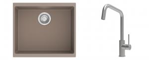 K-StrongSinks S3 Set dřez Hron 530x460mm granit béžová + Baterie Arda nerez