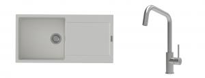 K-StrongSinks S3 Set dřez Zala 1000x500mm granit bílá + Baterie Arda nerez
