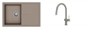 K-StrongSinks S3 Set dřez Labe 780x500mm granit béžová + Baterie Neris béžová