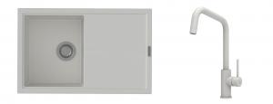 K-StrongSinks S3 Set dřez Labe 780x500mm granit bílá + Baterie Arda bílá