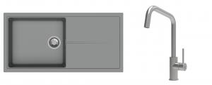 K-StrongSinks S3 Set dřez Labe 1000x500mm granit šedá + Baterie Arda nerez