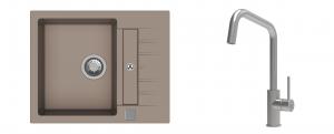 K-StrongSinks S3 Set dřez Vardar 615x500mm granit béžová + Baterie Arda nerez