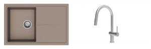 K-StrongSinks S3 Set dřez Labe 780x500mm granit béžová + Baterie Neris celonerez