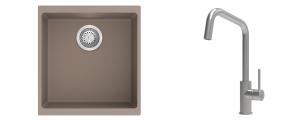 K-StrongSinks S3 Set dřez Hron 430x460mm granit béžová + Baterie Arda nerez