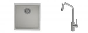 K-StrongSinks S3 Set dřez Hron 430x460mm granit bílá + Baterie Arda nerez