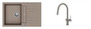 K-StrongSinks S3 Set dřez Vardar 780x500mm granit béžová + Baterie Neris béžová