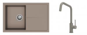 K-StrongSinks S3 Set dřez Labe 780x500mm granit béžová + Baterie Arda béžová