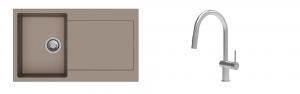 K-StrongSinks S3 Set dřez Zala 860x500mm granit béžová + Baterie Neris celonerez