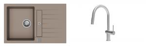 K-StrongSinks S3 Set dřez Vardar 780x500mm granit béžová + Baterie Neris nerez