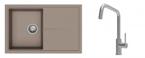K-StrongSinks S3 Set dřez Labe 780x500mm granit béžová + Baterie Arda nerez