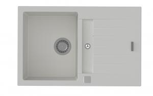 StrongSinks S3 Dřez granit Vardar 780 780x500mm s odkapem a vaničkou bílá