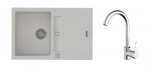 K-StrongSinks S3 Set dřez Vardar 780x500mm granit bílá + Baterie Seina chrom