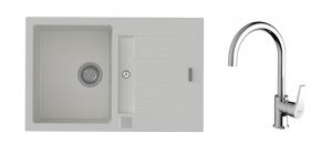 K-StrongSinks S3 Set dřez Vardar 780x500mm granit bílá + Baterie Rhona chrom